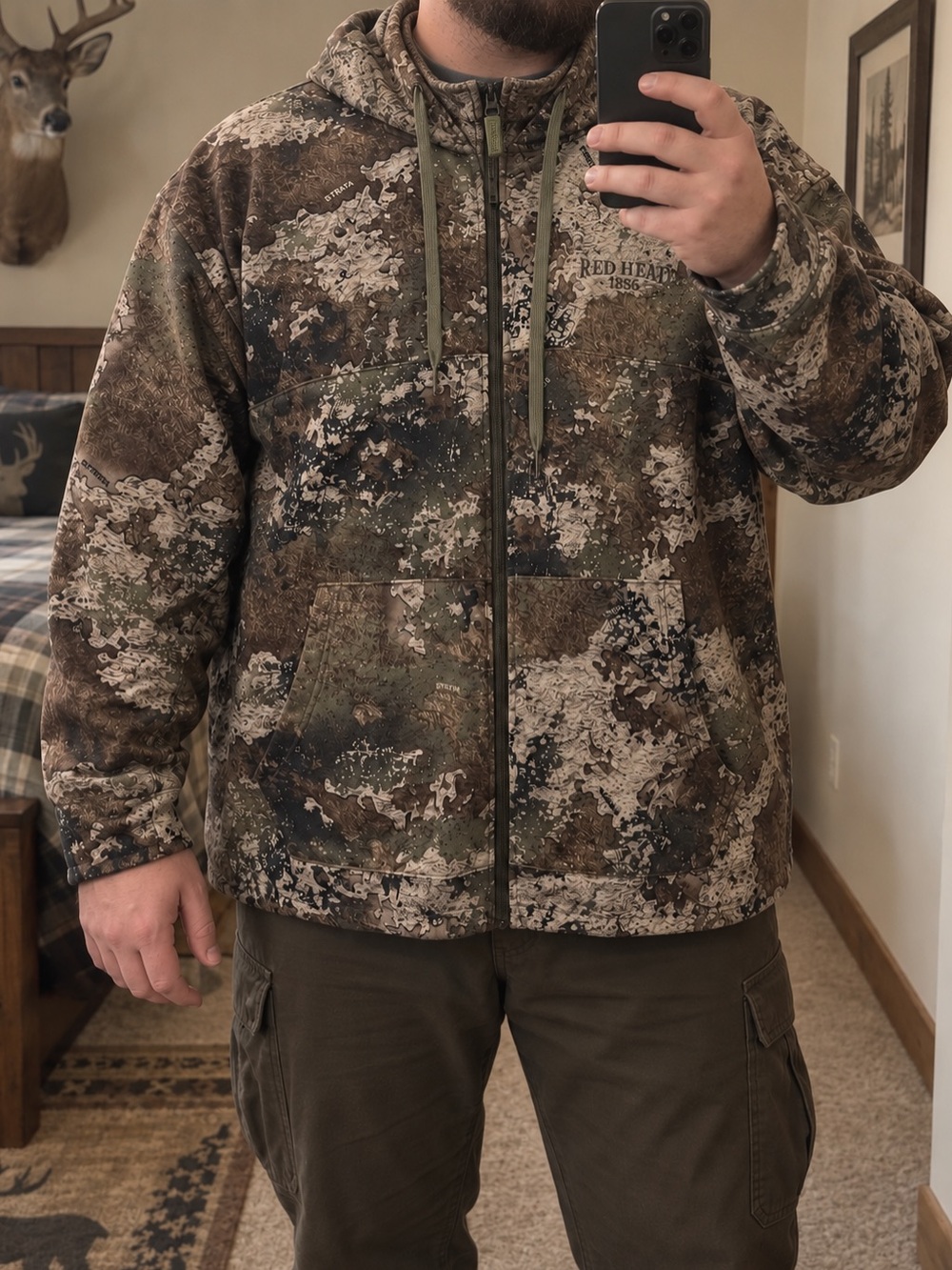 RedHead Strata Camo Hunting Hoodie Built-In Face Mask Men’s 3XL